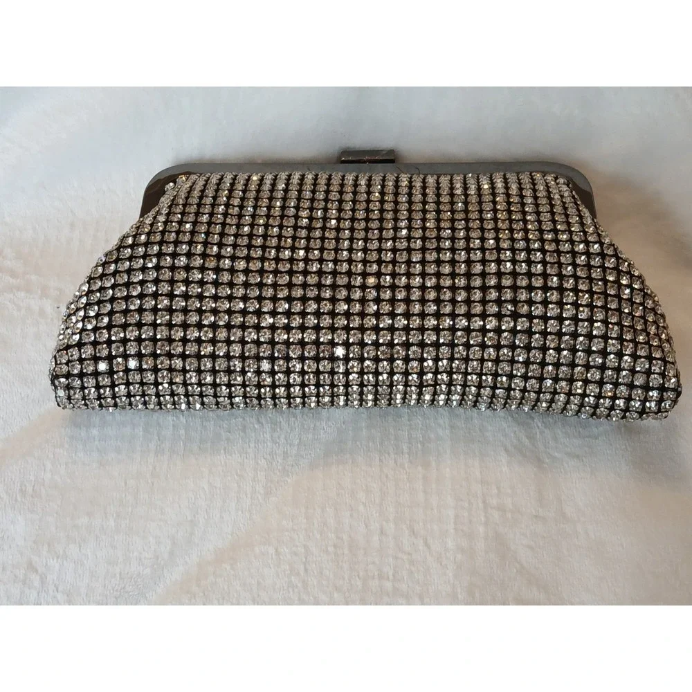 Simply Vera Wang Silver Rhinestone Shoulder Bag or Clutch  Handbag Purse - New